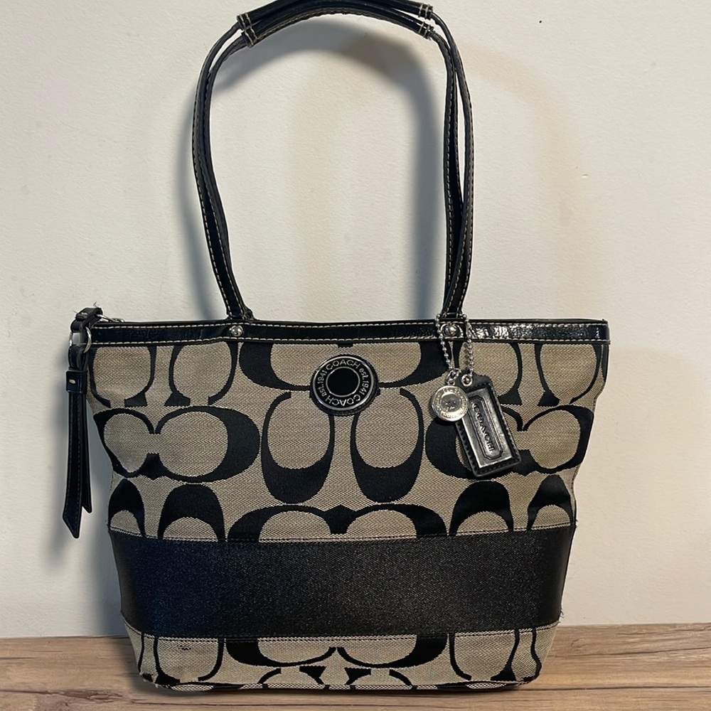 Coach Vintage Signature Canvas Stripe Bag